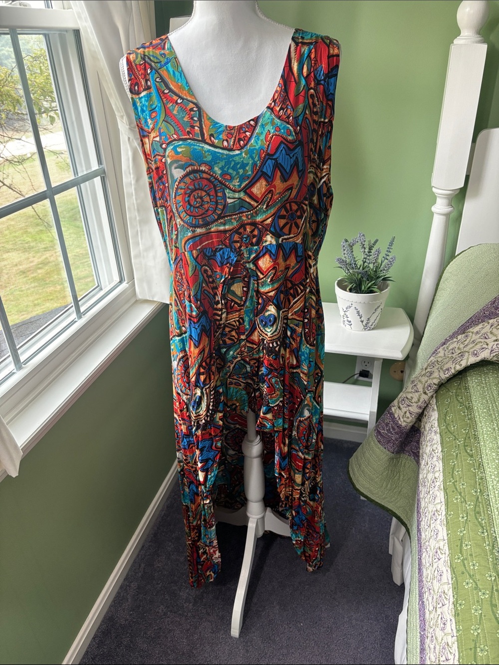 Sleeveless Multicolor Patterned Jumpsuit